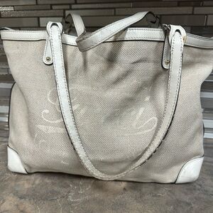 Gucci  White Canvas Tote Bag